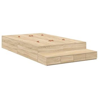Cama Con Almacenamiento Con Cajón Roble Sonoma 120 Cm Vidaxl