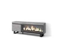 mueble tv television muebles de salon almacenaje 158x35x57cm para tv hasta 65 chimenea electrica xxl diseno industrial estilo moderno cemento