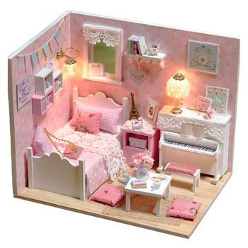 Habitación De La Princesa Del Sol. Maqueta 3d, Realista Con Gran Detalle Y Luces Led. 15x10,5x12,5 Cm. Color: Multicolor