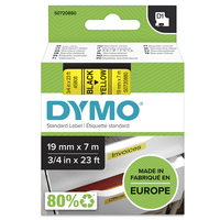 cinta rotuladora d1 19mmx7m negroamarillo dymo s0720880