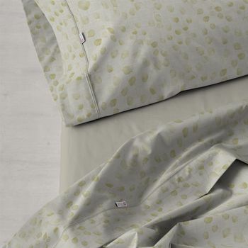 Juego De Sábanas Abi Color Verde. Cama De 150/160 (2 Alm) Cm. 4 Piezas