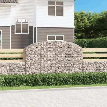 Cesta Gaviones | Gavión Para Piedras | Gavión Decorativo Forma Arco Hierro Galvanizado 200x30x120/140 Cm Cfw544343