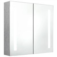 mueble de bano  armario de bano con espejo led gris hormigon 62x14x60 cm