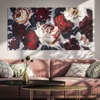 cuadro sobre lienzo multicolor flores 150x38x76 cm
