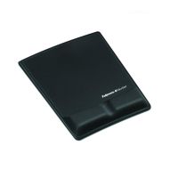 alfombrilla para raton fellowes 9181201 con reposamunecas espuma memoria negro ergonomica