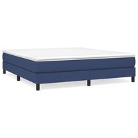 cama tapizada 203x160x25 cm tejido 100  poliester contrachapado y madera tratada - azul