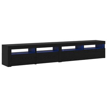 Gabinete De Tv 2 Uds. Roble Negro Madera De Ingeniería Vidaxl
