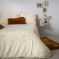 funda nordica ascain bordada percal algodon beige natural cama 180