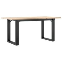 mesa de centro marco o madera maciza pino y acero 90x40x35 cm vidaxl