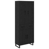 aparador alto con cajon 2 pcs roble negro 695 x 34 x 180 cm vidaxl