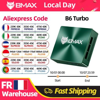 Nuevo Modelo 2026 BMAX B6 Mini PC Turbo 16GB DDR4 (Hasta 32GB) 512GB SSD (2 Ranuras M.2 SSD) Procesador Intel Core I5 8257U Win11 Pro Doble SSD Computadora de Escritorio Mini 4K