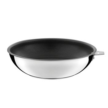 Wok de 28 cm con revestimiento cerámico, tapa y mango negro acero ino