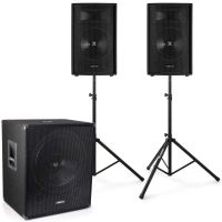 altavoces vonyx 21 set completo directo 1600w con subwoofer activo