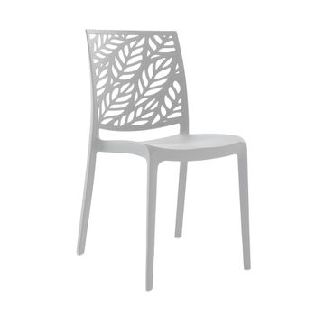 Conjunto de 6 sillas de resina para interior o exterior gris claro
