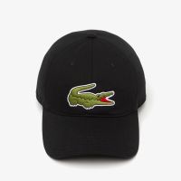 lacoste logo-appliqued cotton cap