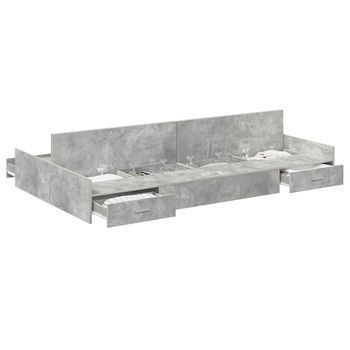 Cama Con Almacenamiento Con Cajón Gris Concreto 120 X 200 Cm Vidaxl