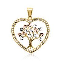 colgante noble corazon 8 quilates tricolor oro