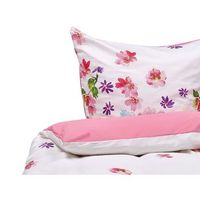 juego de funda nordica y funda de almohada blanco y rosa 135 x 200 cm de algodon larynhill