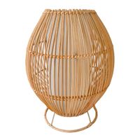 lampara de mesa de ratan natural para dormitorio o salon d23 cm