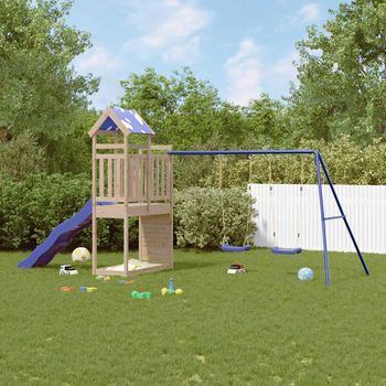 Parque Infantil | Área De Juegos De Exterior De Madera Maciza De Pino Cfw782761