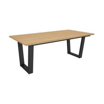 Mesa Comedor, Mesa Fija Cocina Y Salón, 194x90x74 Cm, Para 10 Comensales, Muebles Comedor, Estilo Moderno, Roble Soft