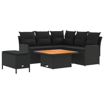 Juegos De Muebles 5 Uds. Negro Ratán Sintético Vidaxl