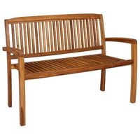 banco de jardin 2 plazas madera maciza de teca 120 cm vidaxl