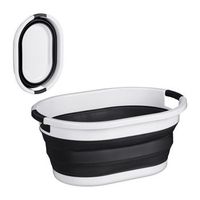 cesta de ropa plegable 36 litros - whiteblack - 10x63x455cm