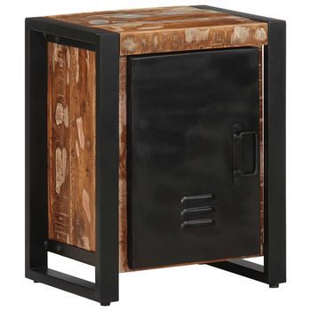 Mesita De Noche | Mesilla De Noche Multicolor 40x30x51 Cm Madera Maciza Reciclada
