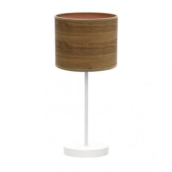 Sobremesa Jerte 1xe14 Blanco/madera Oscura 42x17x17 Cm marca FABRILAMP