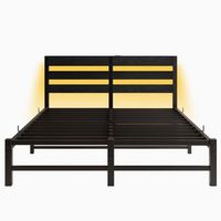 cama metalica 140x200 - led con usb y espacio de almacenaje - negro