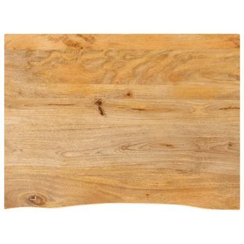 Tablero De Mesa Borde Natural Madera Maciza Mango 90x60x3,8 Cm Vidaxl