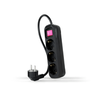 nanocable regleta 3 tomas interruptor negro