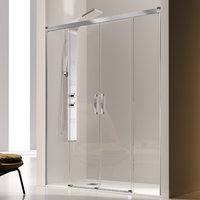 frontal de ducha 2 fijos  2 puertas correderas glase 135 cm
