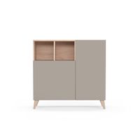 zapatero melamina roble claro puertas arena 87x90x27 cm