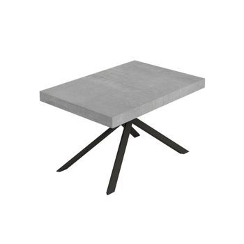 Mesa Extensible Niket 130/390x90 Cm Patas Hormigón Antracita