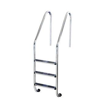 Escalera Piscina Estándar 4 Peldaños Antideslizantes. Acero Inoxidable Aisi 304 Con Anclajes Con Toma De Tierra.