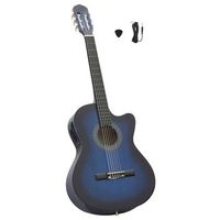 guitarra acstica occidental cutaway ecualizador 6 cuerdas azul