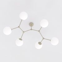 plafon de techo lete beis opal 6 luces