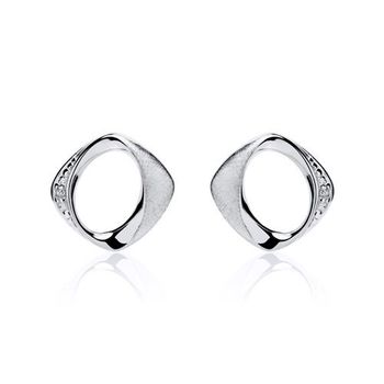 14 quilates pendientes de oro blanco con diamantes