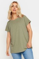 yours camiseta verde con manga corta mujer curvy y tallas grandes yours