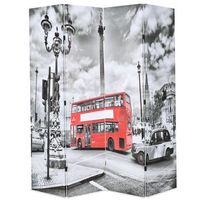 biombo divisor plegable 160x170 cm bus londres blanco y negro vidaxl