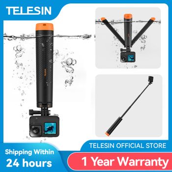TELESIN-barra de flotabilidad subacuática para buceo, palo de Selfie extensible, trípode para Gopro Insta360 DJI OSMO, accesorios de Cámara de Acción