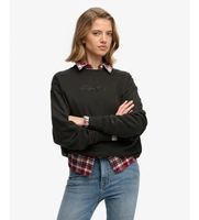 superdry para mujer w2012635a sudadera script brand negro xs casual algodon manga larga