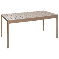 mesa de jardin de material sintetico de 6 plazas resistente a la intemperie al aire libre patio marron bartica