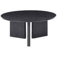 mesa de centro moderna de mdf con chapa de papel redonda patas de tres paneles sala de estar negro cowal