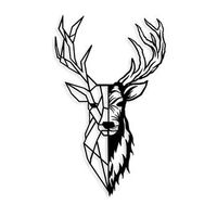 decoracion pared de metal red deer 2 negro 42x70 cm