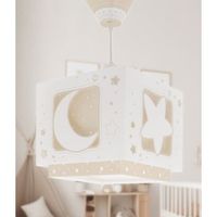 lampara de techo infantil moonlight luna y estrellas beige