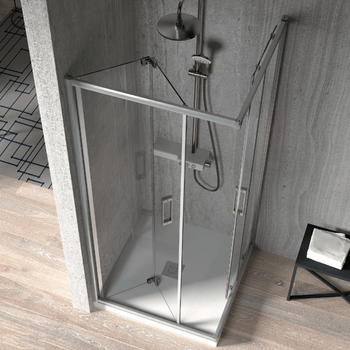 Angular De Ducha Puerta Plegable + Puerta Corredera S300 70 Cm
