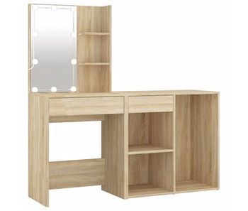 Vidaxl tocador con led y armario madera contrachapada roble sonoma
